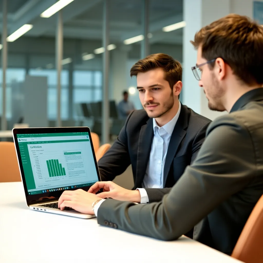 Student die een Excel certificeringsexamen aflegt op een laptop