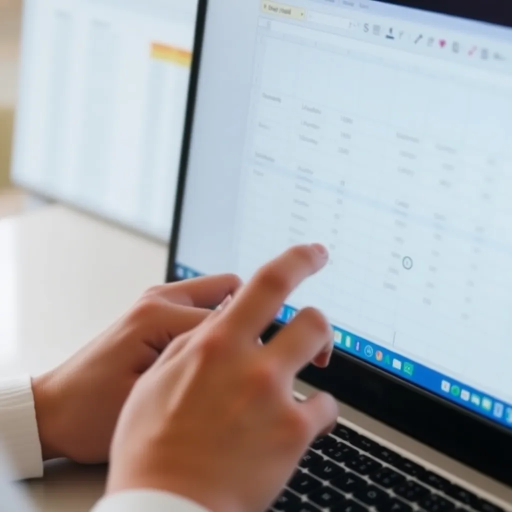 Student die Excel Basis Cursus volgt op laptop