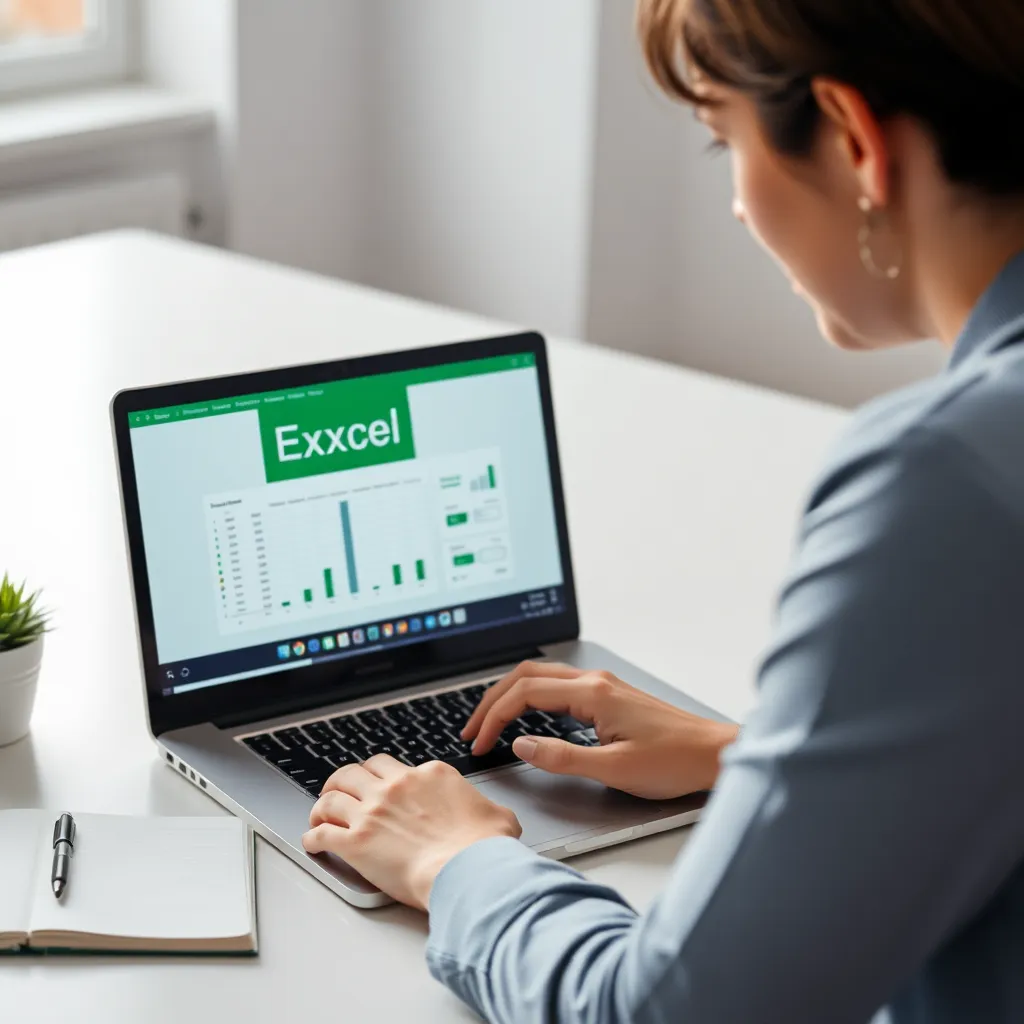 Student die online Excel-training volgt op laptop met praktijkoefeningen